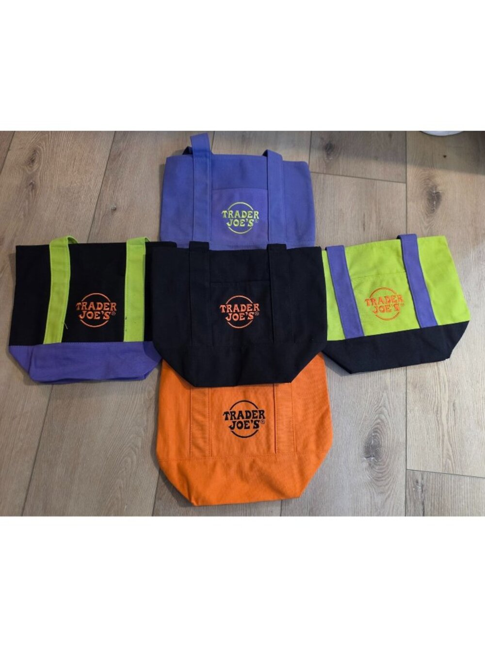 2026 Trader Joe’s Halloween Mini Canvas Totes — Set of 5 colors